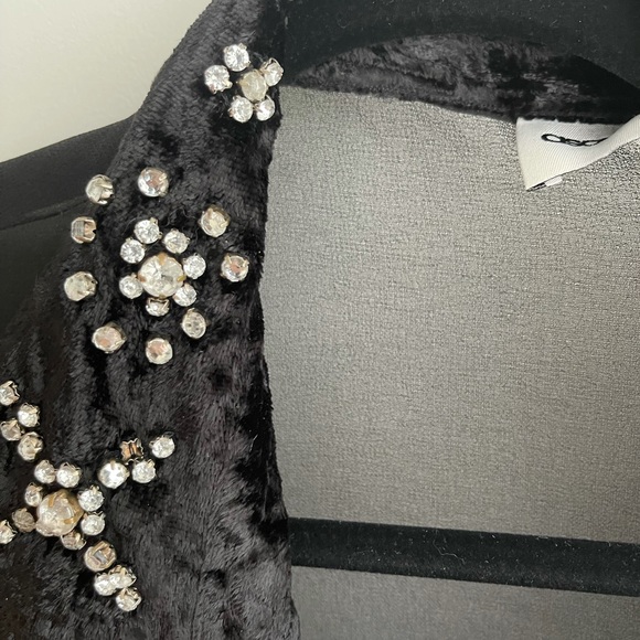 Black sheer long sleeve blouse with gem stones - Picture 4 of 5